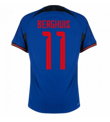 Nederländerna Steven Berghuis #11 Bortatröja VM 2022 Kortärmad